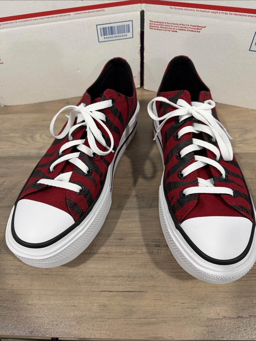 Converse Unisex Double Stack Custom Park Red Platform Sneakers M11 W13 BNIB